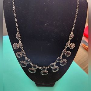 Stylish Necklace of Faceted Black Stones